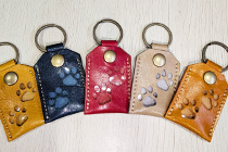 遺毛本皮キーホルダー